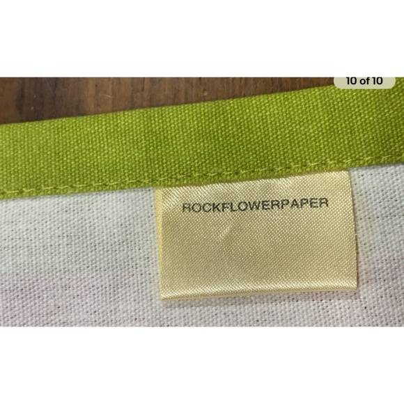 Rock Flower Paper Placemats / Green Red / Chickadee Bird / Cotton / 20" x 14" - Picture 3 of 6